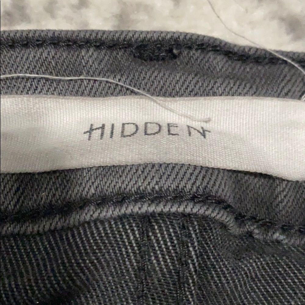 HIDDEN Grey Wash Skinny distressed Raw HEM JEANS size 27 - Picture 5 of 12